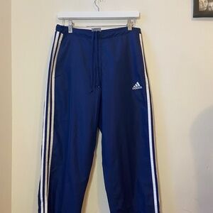men's vintage Adidas 3-stripe wind pants, stripes and mesh